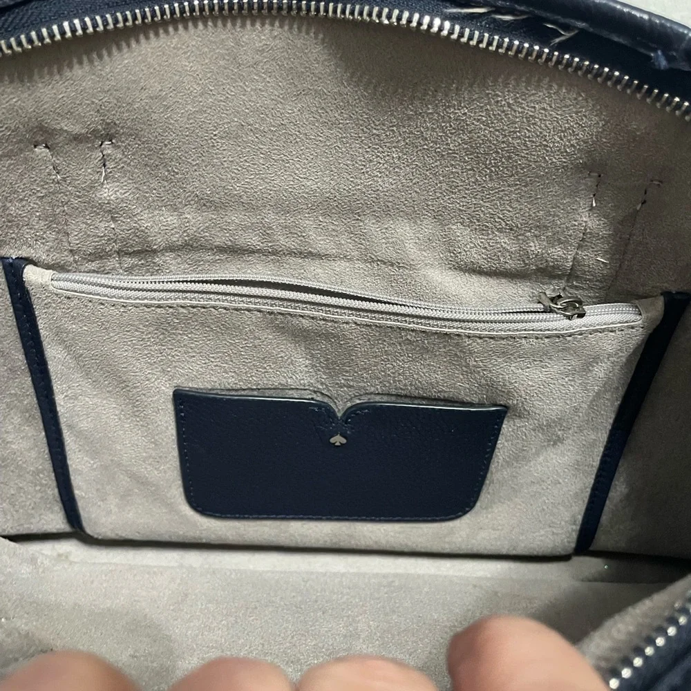 Kate Spade Midnight Blue Textured Leather Accessory~ Professional on the go‎